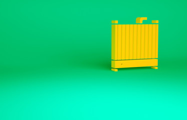 Orange Car radiator cooling system icon isolated on green background. Minimalism concept. 3d illustration 3D render.