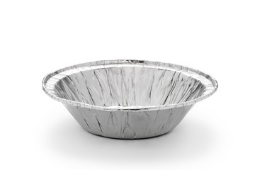 Aluminum foil baking cup isolated on the white background