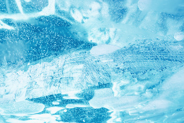 Abstract ice snow flakes winter background. Winter Christmas background. Blurring