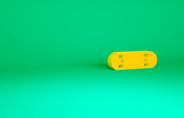 Orange Skateboard trick icon isolated on green background. Extreme sport. Sport equipment. Minimalism concept. 3d illustration 3D render.