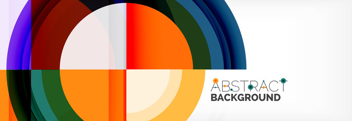 Fototapeta premium Round shapes, triangles and circles. Modern abstract background