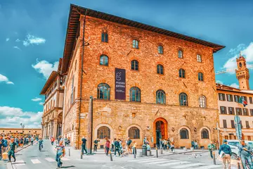 Deurstickers FLORENCE, ITALY- MAY 13, 2017:  Beautiful landscape  urban and historical view of the Florence - the city of the Renaissance on Arno river. Galileo museum. Italy. © BRIAN_KINNEY