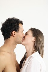 Man and woman kissing