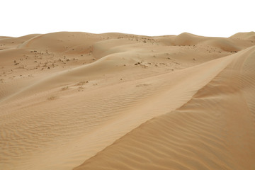 Big hot sand dune on white background