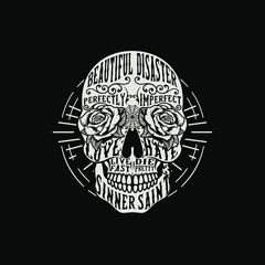 Vintage Skull Typography Illustration Vector