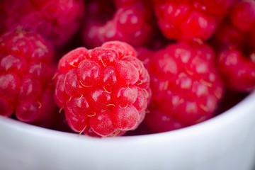 raspberries in a bowl