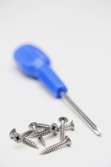 Phillips head screws and screwdriver