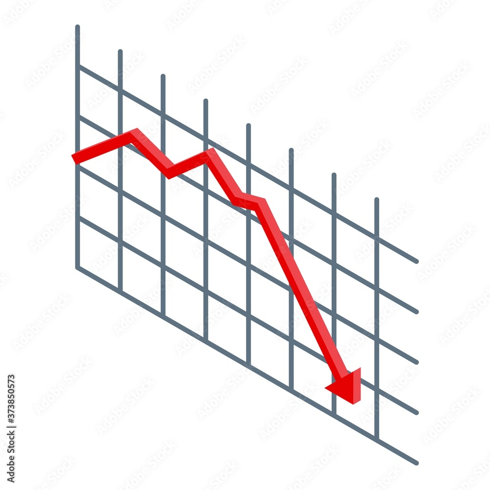 Poster jobless low graph icon. isometric of jobless low graph vector icon for web design isolated on white 