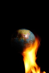 Globe on fire