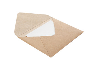 Brown paper envelope isolated on white. Mail service