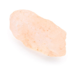 Crystal of pink himalayan salt isolated on white