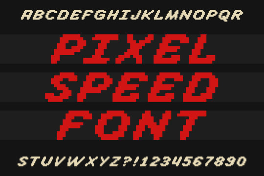 Speed pixel font Video computer game design