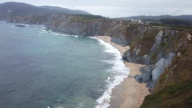 Galicia. Landscape of cliffs in  the Coast of Xuncos. Loiba, A Coruna,Spain.