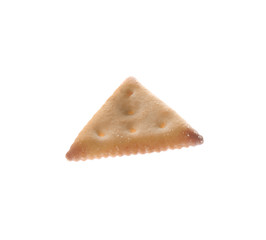 Crispy cracker isolated on white. Delicious snack