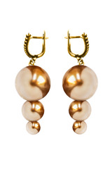 Golden pearls earrings