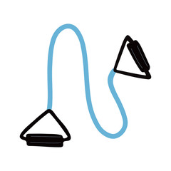 Vector illustration of a chest expander isolated on white background. Sport equipment and workout theme. Hand drawn flat style.