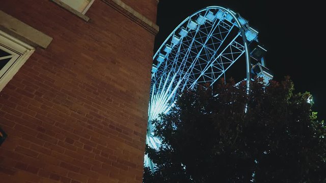 Ferris Wheel In Atlanta, Georgia At Night.