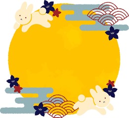 十五夜のフレームイラスト