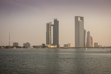 Obraz premium Sea view from Abu Dhabi, Capital city of UAE. Selective Focus on Subject.