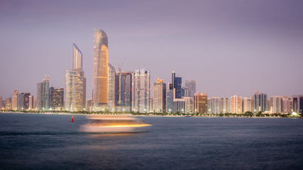 Obraz premium Sea view from Abu Dhabi, Capital city of UAE. Selective Focus on Subject.