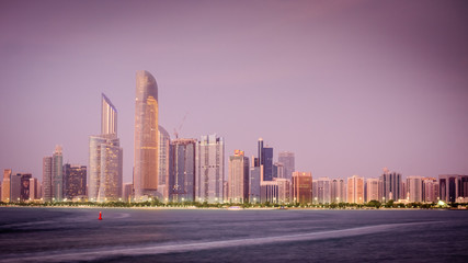 Fototapeta na wymiar Sea view from Abu Dhabi, Capital city of UAE. Selective Focus on Subject.