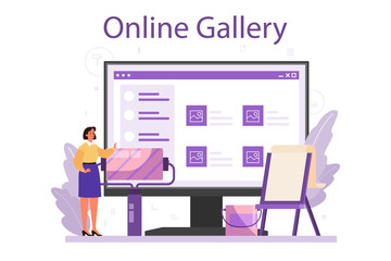 Professional interior designer online service or platform set.