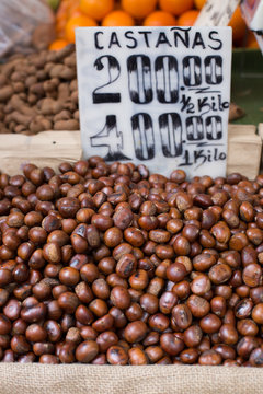 Casta&ntilde;as Chestnuts in the Market in the Philippines