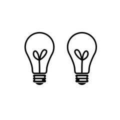 Light bulb icon vector on white background.