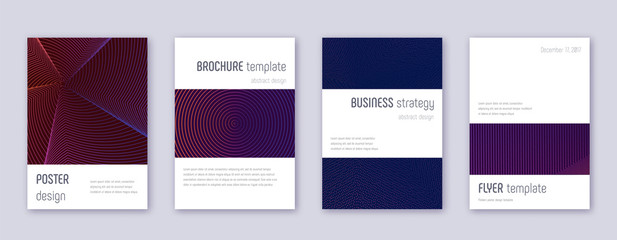 Fototapeta premium Minimalistic brochure design template set. Violet 