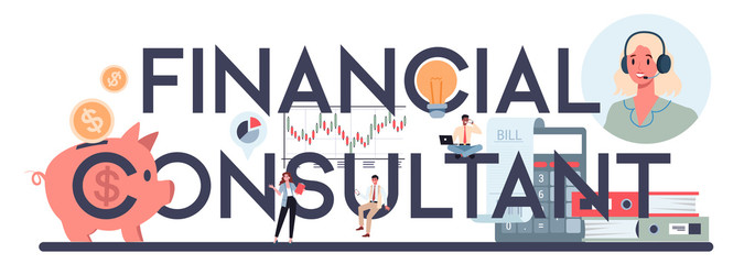 Financial analyst or consultant typographic header. Business