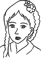 vector drawing lady face 