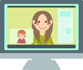 リモート会議をする女性たち