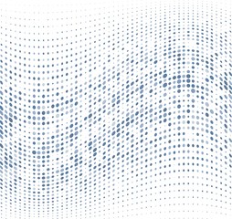 Naklejka premium abstract wave of blue dots