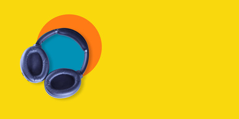 Wireless headphone with abstract background - Bluetooth headset 