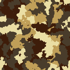 Brown camouflage seamless background pattern. Abstract background vector illustration