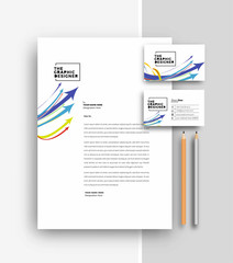 Business letterhead with business card templates design, Vector illustration.