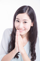 Fototapeta premium 頼み事をする女性