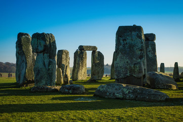 Stonehenge, prehistoric monument in Wiltshire photographed in December 2016