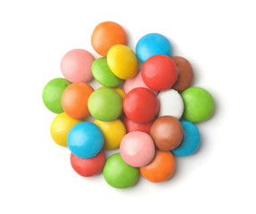 Fototapeta na wymiar Pile of colorful glazed button candies