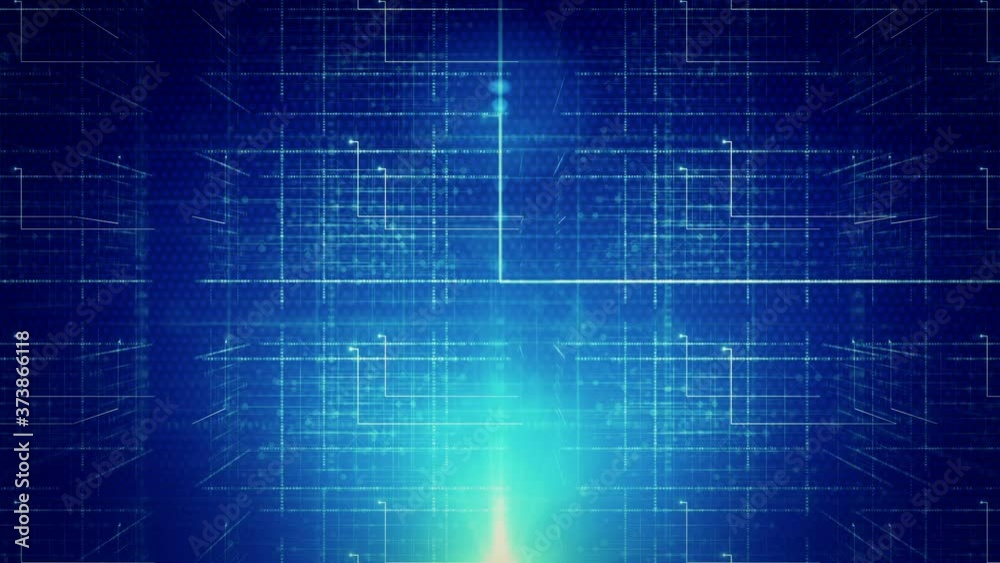 Wall mural 3d lines rotation background 4k loop