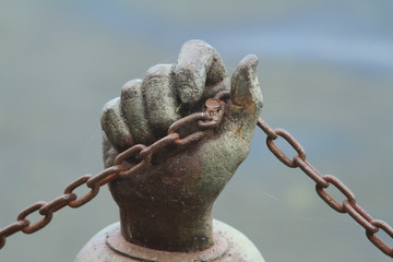 old rusty anchor chain