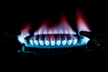 Gas burner of natural gas in the furnace