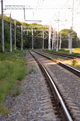 the railway tracks on which the train or metro goes, the railway is faster to get to, there are no traffic jams and congestion.