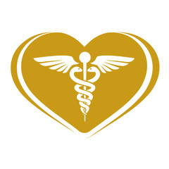 caduceus medical symbol illustration vector design.
