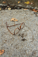 glasses on a stone