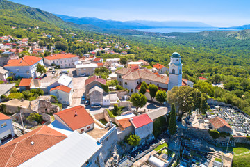 Fototapeta na wymiar Historic town of Bribir in Vinodol valley aerial view