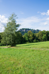 Fototapeta na wymiar Saxon Switzerland National Park, Konigstein Fortress - Elbe Valley Germany