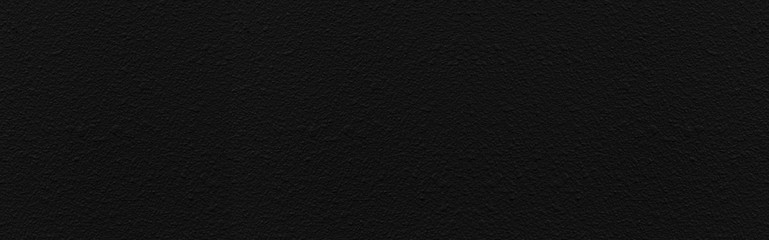 Panorama of Rough cement wall painted black texture and seamless background , Concrete wall texture and background