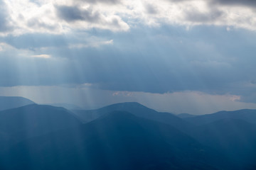 Landscape of the Carpathian ecosystem. Gorgany Region, Ukraine. Gorgany Nature Reserve is a unique Carpathian mountain region.