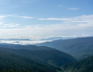 Landscape of the Carpathian ecosystem. Gorgany Region, Ukraine. Gorgany Nature Reserve is a unique Carpathian mountain region.